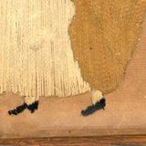 Woman in Finery with Hand-drawn Face, Wonderful Late 18th/Early 19th Century Silk Embroidery on Paper
