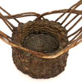 SOLD Very Unusual Antique Sailor Made Macrame Basket (Ikebana-esque Form)