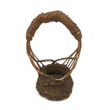 SOLD Very Unusual Antique Sailor Made Macrame Basket (Ikebana-esque Form)