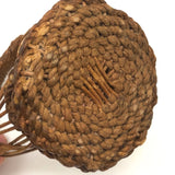 SOLD Very Unusual Antique Sailor Made Macrame Basket (Ikebana-esque Form)