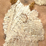 Woman in Finery with Hand-drawn Face, Wonderful Late 18th/Early 19th Century Silk Embroidery on Paper