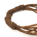 SOLD Very Unusual Antique Sailor Made Macrame Basket (Ikebana-esque Form)