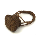 SOLD Very Unusual Antique Sailor Made Macrame Basket (Ikebana-esque Form)