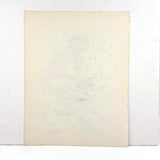 Mother and Children Reading, Adelaide Lawson Gaylor (1889-1986) Watercolor Sketch