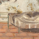 In Bed, with Santiago Matamoro (St. James the Moor Slayer), Antique Folk Art Retablo on Tin