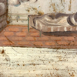 In Bed, with Santiago Matamoro (St. James the Moor Slayer), Antique Folk Art Retablo on Tin