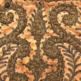 Exquisite Hand Embroidered Hand Bag, Silver and Gold Metallic Thread on Velvet