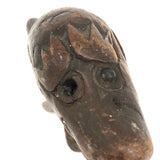 19th C. Carved Wood Dog Head Cane Top with Beautiful Patina in