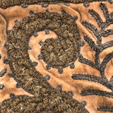 Exquisite Hand Embroidered Hand Bag, Silver and Gold Metallic Thread on Velvet