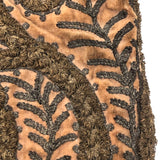 Exquisite Hand Embroidered Hand Bag, Silver and Gold Metallic Thread on Velvet