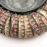 Satisfying Old Bottle Cap Ashtray with Bell Jar Lid Center