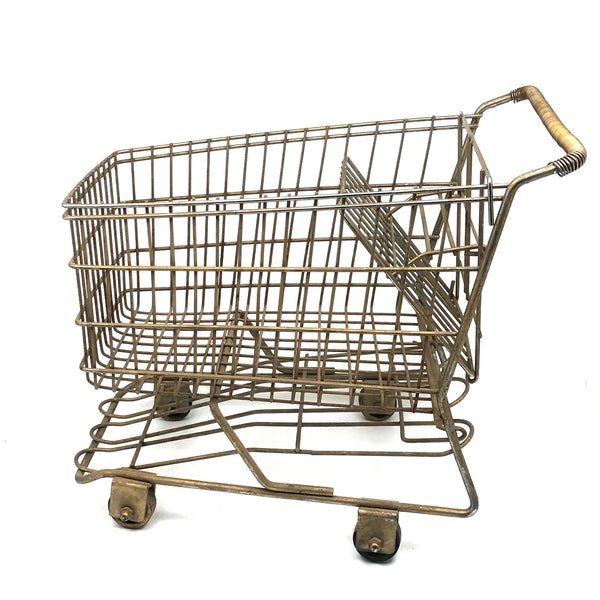 Gold Painted Vintage Salesman Sample Shopping Cart