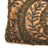 Exquisite Hand Embroidered Hand Bag, Silver and Gold Metallic Thread on Velvet