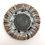 Satisfying Old Bottle Cap Ashtray with Bell Jar Lid Center