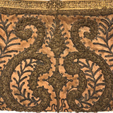 Exquisite Hand Embroidered Hand Bag, Silver and Gold Metallic Thread on Velvet