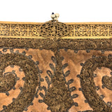 Exquisite Hand Embroidered Hand Bag, Silver and Gold Metallic Thread on Velvet