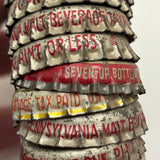 Satisfying Old Bottle Cap Ashtray with Bell Jar Lid Center