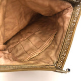 Exquisite Hand Embroidered Hand Bag, Silver and Gold Metallic Thread on Velvet