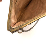 Exquisite Hand Embroidered Hand Bag, Silver and Gold Metallic Thread on Velvet