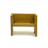 Perfectly Wonky Old Handmade Yellow Painted Doll House Bench