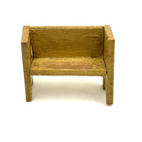 Perfectly Wonky Old Handmade Yellow Painted Doll House Bench