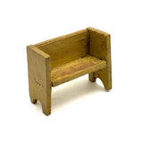 Perfectly Wonky Old Handmade Yellow Painted Doll House Bench