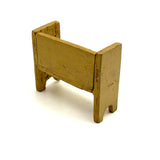Perfectly Wonky Old Handmade Yellow Painted Doll House Bench