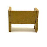 Perfectly Wonky Old Handmade Yellow Painted Doll House Bench