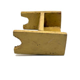 Perfectly Wonky Old Handmade Yellow Painted Doll House Bench
