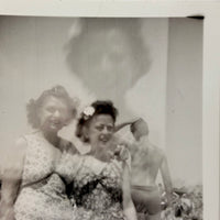 Sisters On the Beach with Man Turned and Floating Head, Interesting Double Exposure Snapshot
