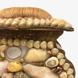 Lovely Victorian Forget Me Not Seashell Box with Pin Cushion