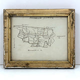 Very Sweet 19th Century Hand-Drawn Map of Franklin County, MA in Gilded Frame