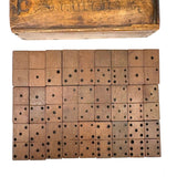 19th Century Homemade Dominoes in Custom Box with Hand-Inked Lettering (27)