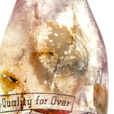 Quality For Over A Century, Painterly and Evocative Old Fire Tossed Glass Milk Bottle