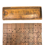 19th Century Homemade Dominoes in Custom Box with Hand-Inked Lettering (27)