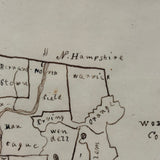 Very Sweet 19th Century Hand-Drawn Map of Franklin County, MA in Gilded Frame