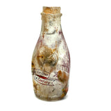 Quality For Over A Century, Painterly and Evocative Old Fire Tossed Glass Milk Bottle