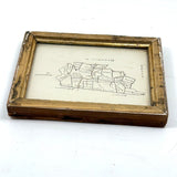 Very Sweet 19th Century Hand-Drawn Map of Franklin County, MA in Gilded Frame