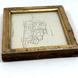 Very Sweet 19th Century Hand-Drawn Map of Franklin County, MA in Gilded Frame
