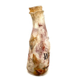 Quality For Over A Century, Painterly and Evocative Old Fire Tossed Glass Milk Bottle