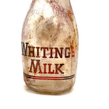 Quality For Over A Century, Painterly and Evocative Old Fire Tossed Glass Milk Bottle