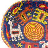 Mid-Century Traditional Huichol Beaded Gourd Bowl with Many Creatures
