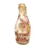 Quality For Over A Century, Painterly and Evocative Old Fire Tossed Glass Milk Bottle