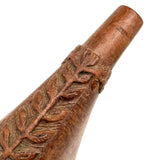 SOLD Beautiful, Unusual Antique Treen Powder Flask with Lovingly Carved Decoration