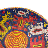 Mid-Century Traditional Huichol Beaded Gourd Bowl with Many Creatures