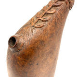 SOLD Beautiful, Unusual Antique Treen Powder Flask with Lovingly Carved Decoration