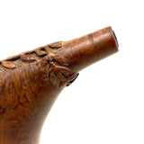 SOLD Beautiful, Unusual Antique Treen Powder Flask with Lovingly Carved Decoration