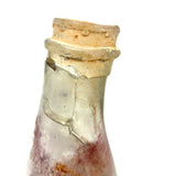 Quality For Over A Century, Painterly and Evocative Old Fire Tossed Glass Milk Bottle