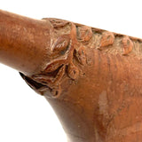 SOLD Beautiful, Unusual Antique Treen Powder Flask with Lovingly Carved Decoration