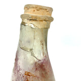 Quality For Over A Century, Painterly and Evocative Old Fire Tossed Glass Milk Bottle